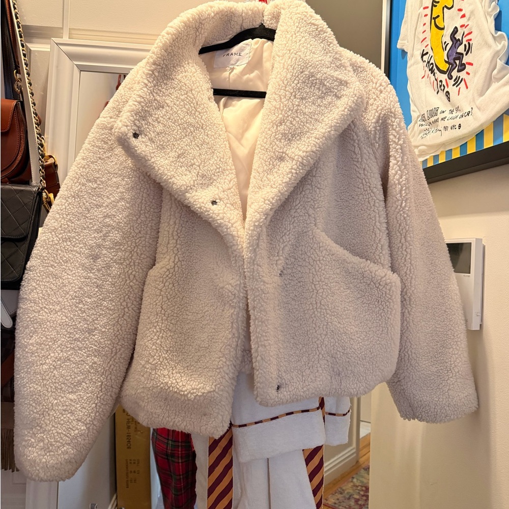 Frame Denim Cream Sherpa Jacket